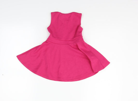 M&Co Girls Pink   Fit & Flare  Size 12-18 Months