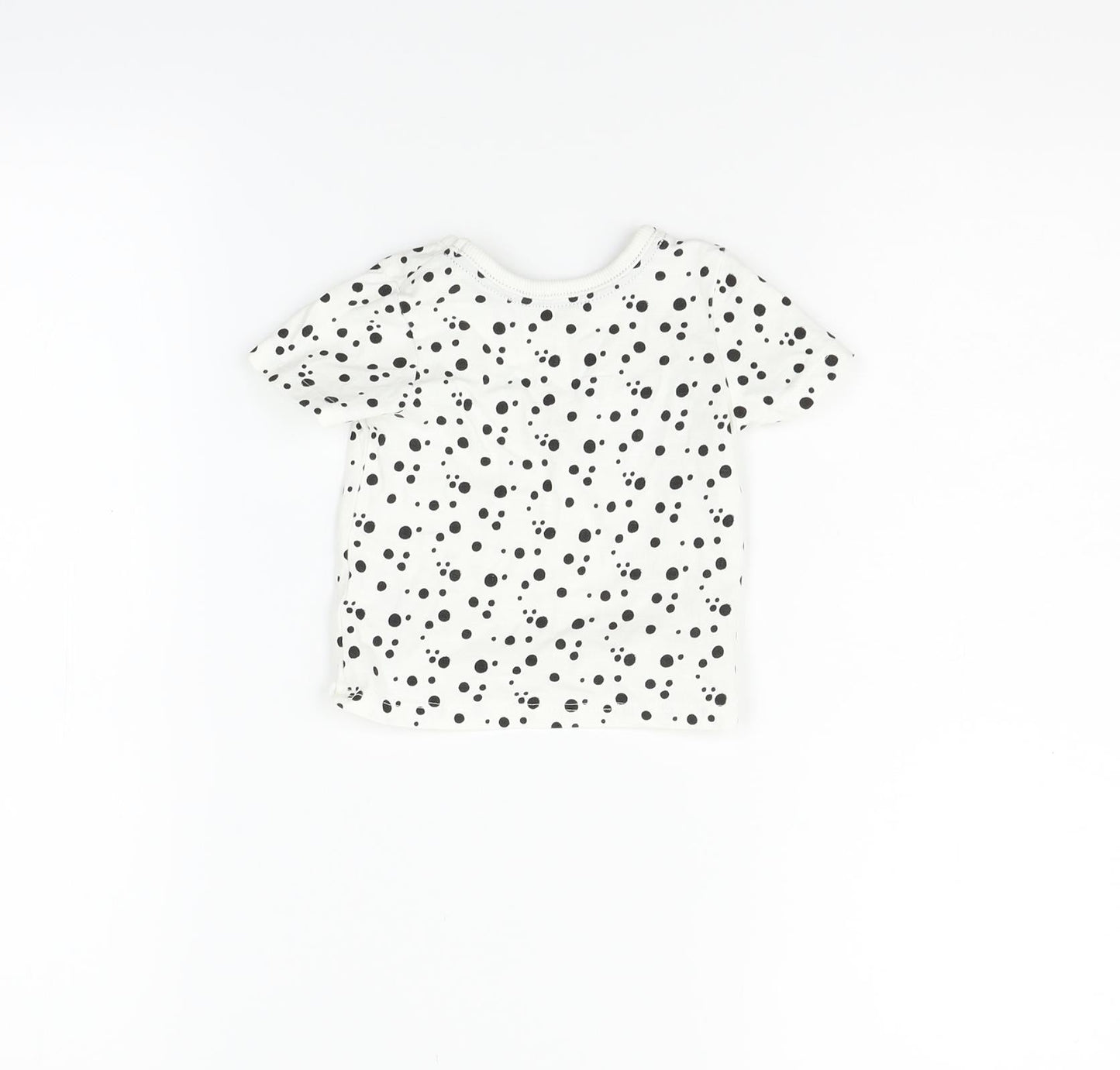 George Boys White Polka Dot  Basic Polo Size 0-3 Months