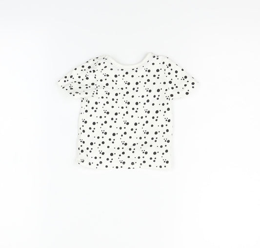 George Boys White Polka Dot  Basic Polo Size 0-3 Months
