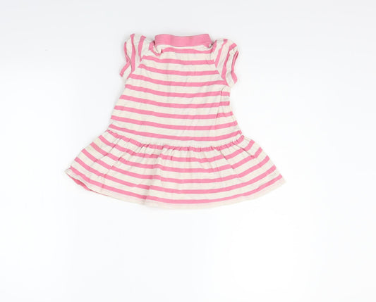 H&M Girls Pink Striped  T-Shirt Dress  Size 18-24 Months