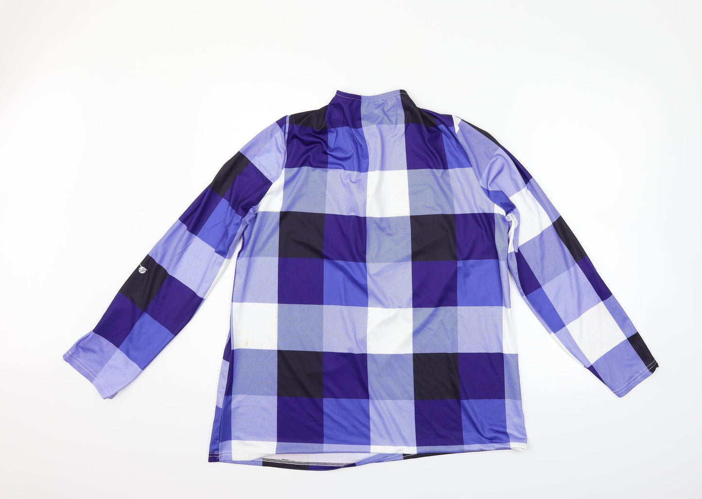 Preworn Womens Blue Check  Basic T-Shirt Size XL