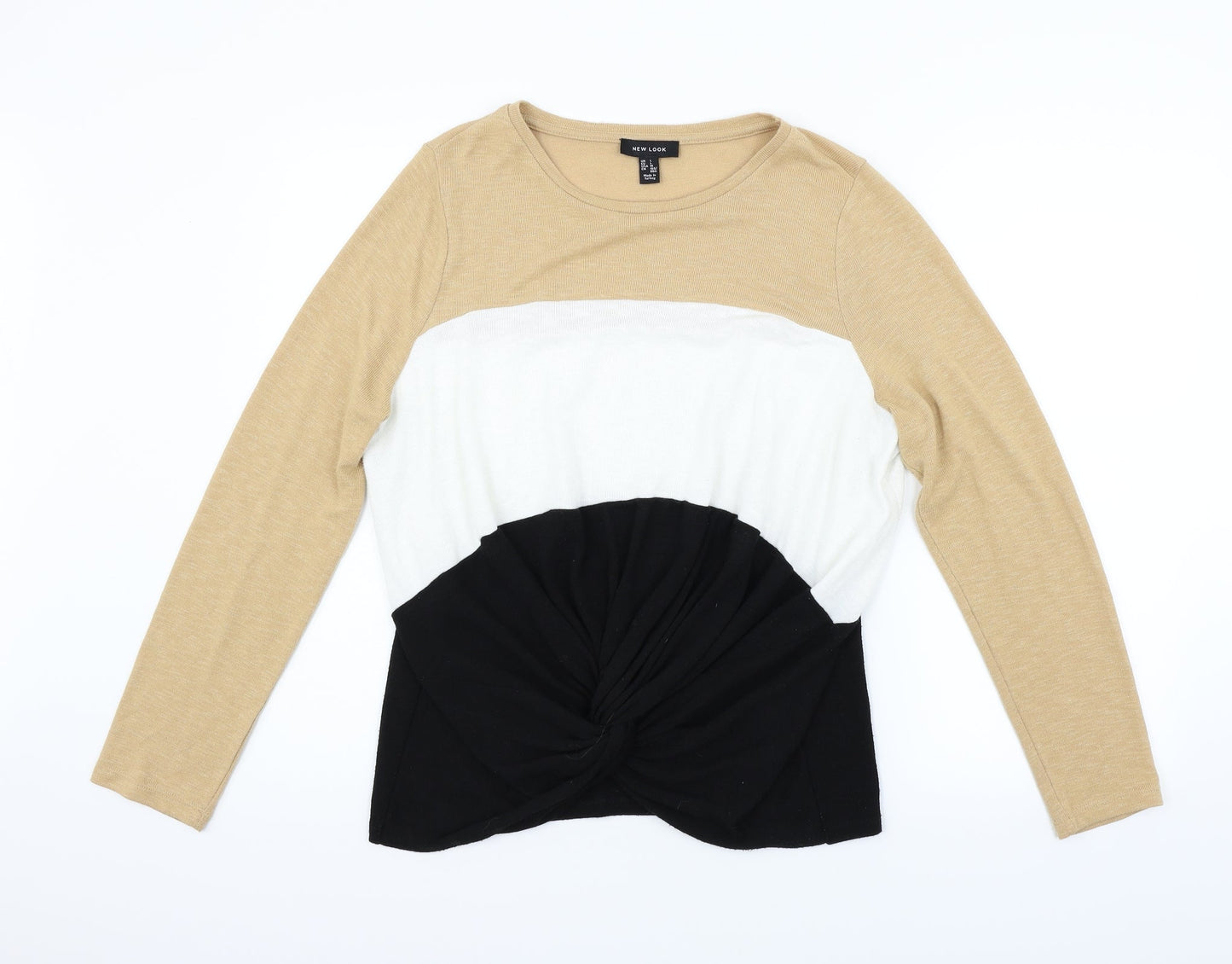 New Look Womens Beige Striped  Pullover Jumper Size L