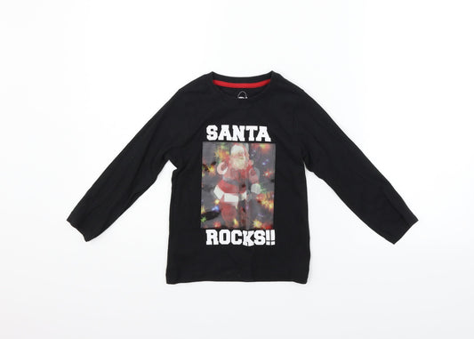 Matalan Girls Black   Basic Polo Size 4 Years  - santa