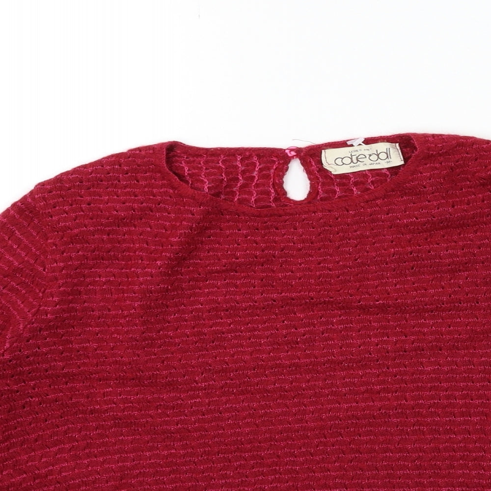 COTE DOLL Womens Red  Knit Pullover Jumper Size M