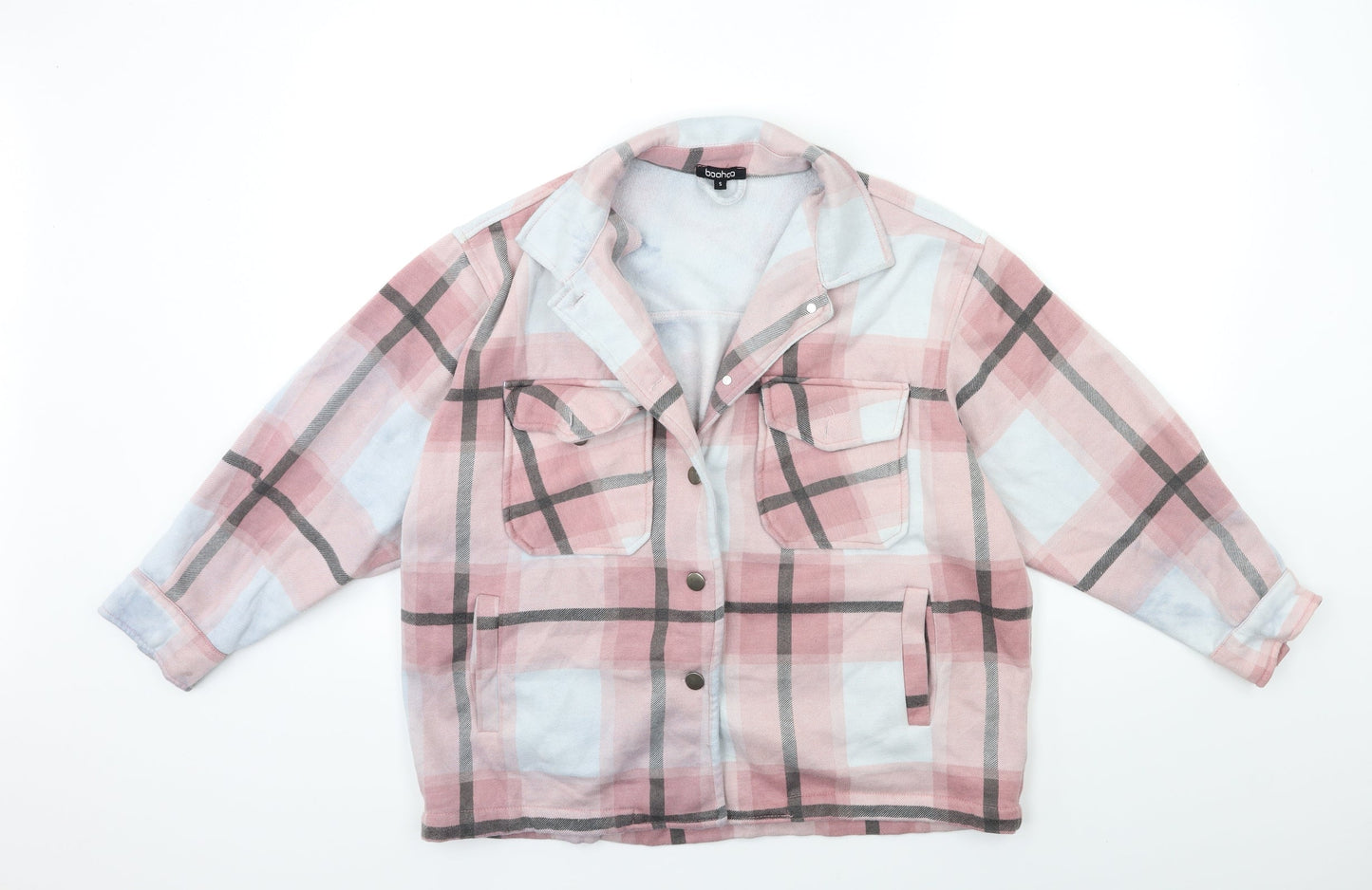 Boohoo Womens Pink Check  Jacket  Size S