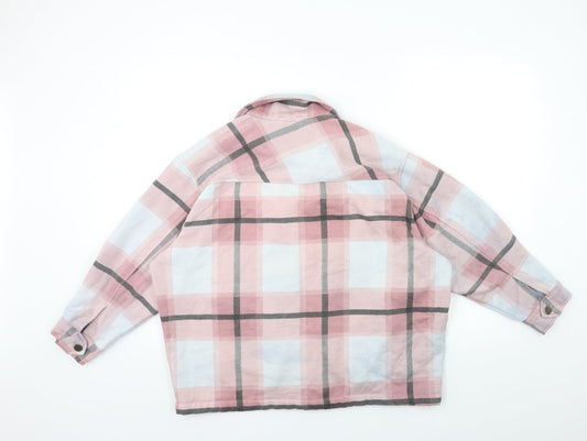 Boohoo Womens Pink Check  Jacket  Size S