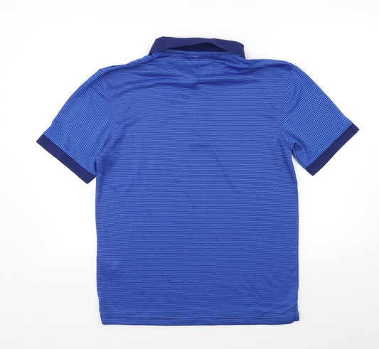 Dunlop Mens Blue Striped   Polo Size S
