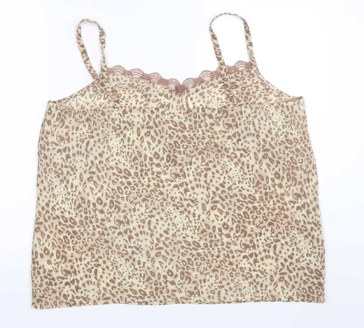 Agenda Womens Beige Animal Print  Basic Blouse Size 20