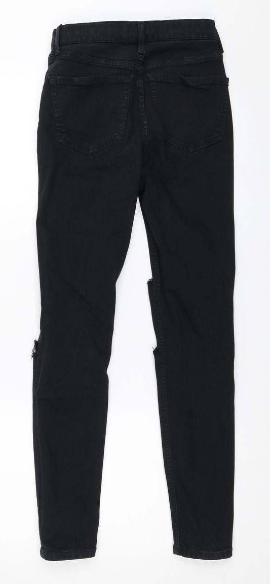 Topshop Womens Black  Denim Skinny Jeans Size 26 in L32 in - jamie jeans