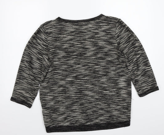 H&M Womens Black Striped  Pullover Jumper Size S