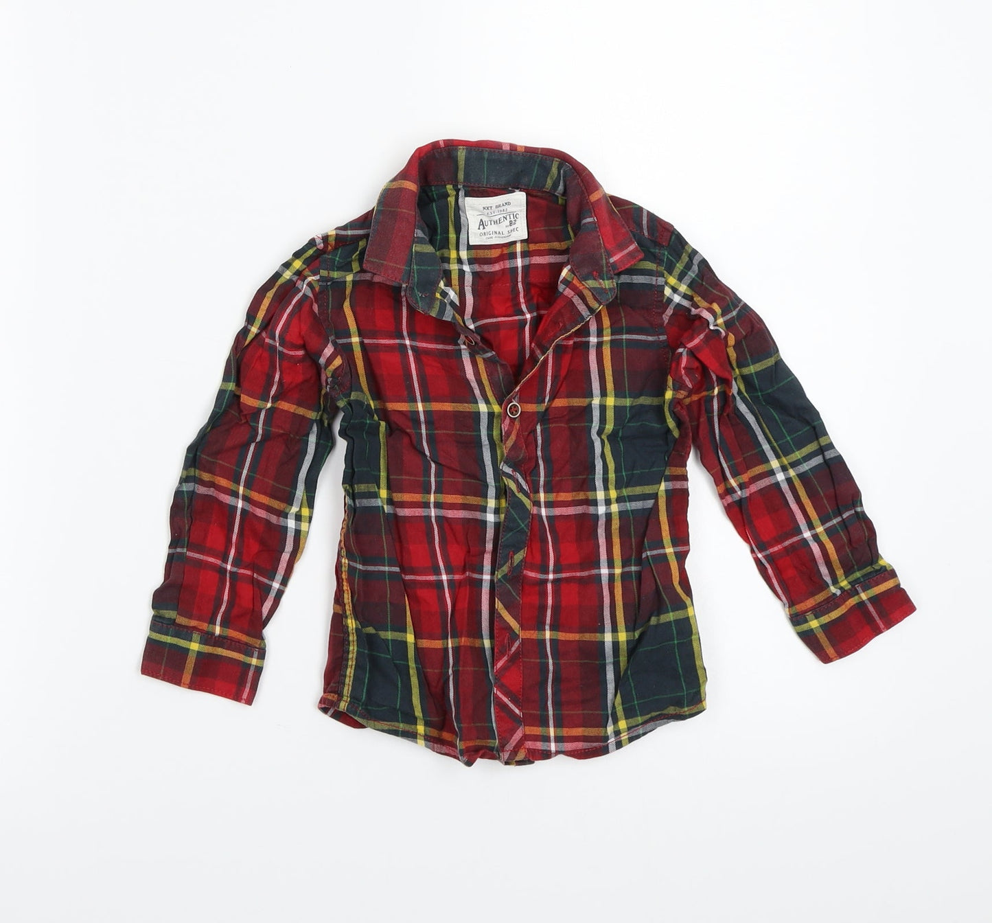 NEXT Girls Red Check  Basic Button-Up Size 24 Months