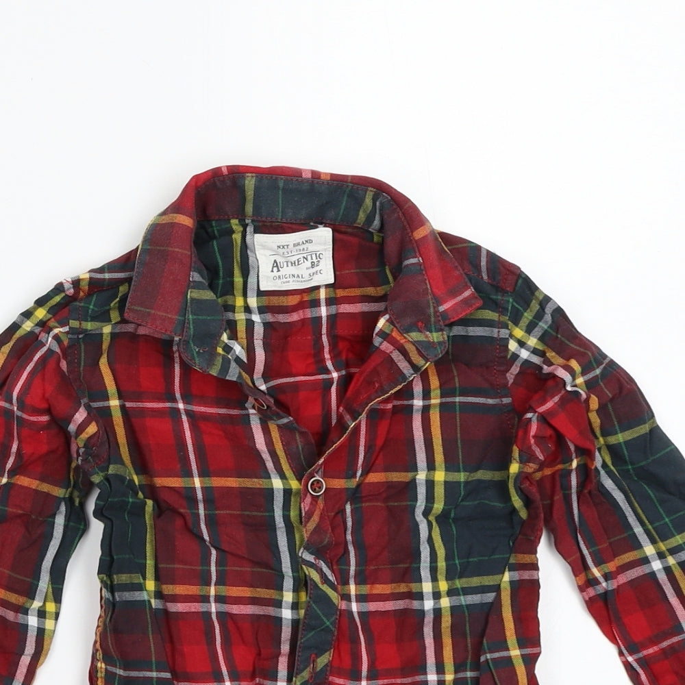 NEXT Girls Red Check  Basic Button-Up Size 24 Months