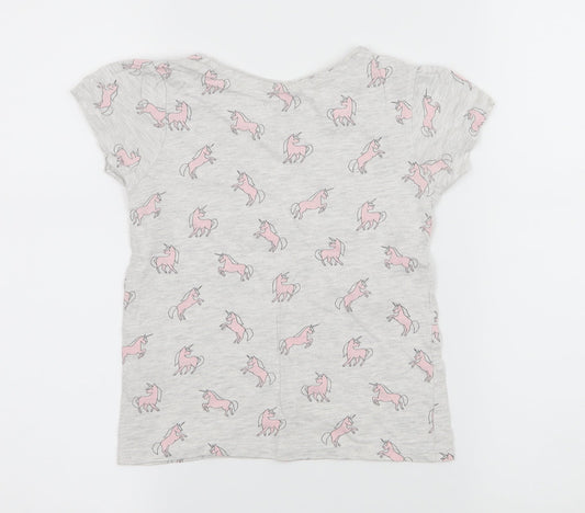 Primark Girls Grey  Jersey Basic T-Shirt Size 5-6 Years