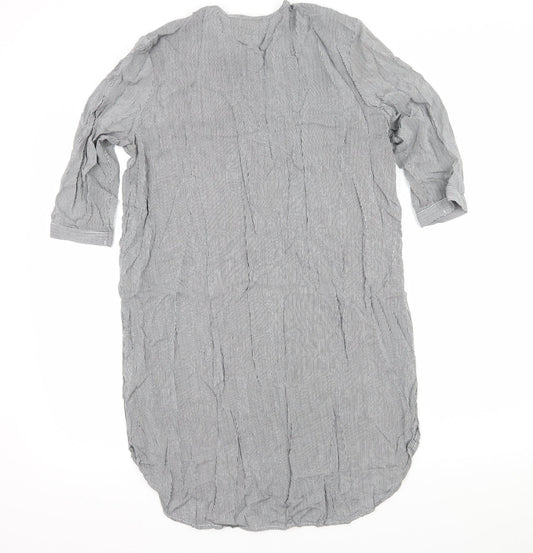 H&M Womens Black Striped  Shirt Dress  Size 8