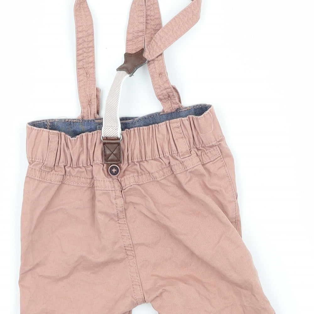 F&F Baby Pink   Cropped Trousers Size 6-9 Months  - Braces Included