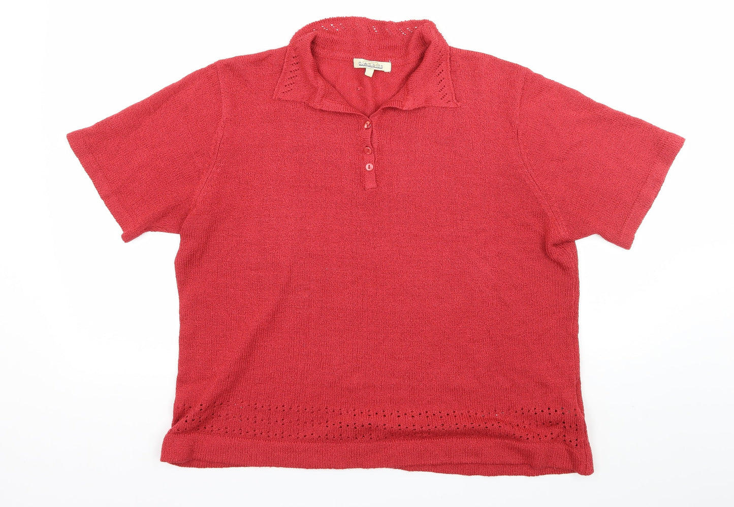 Classic Womens Red  Knit Basic T-Shirt Size 20