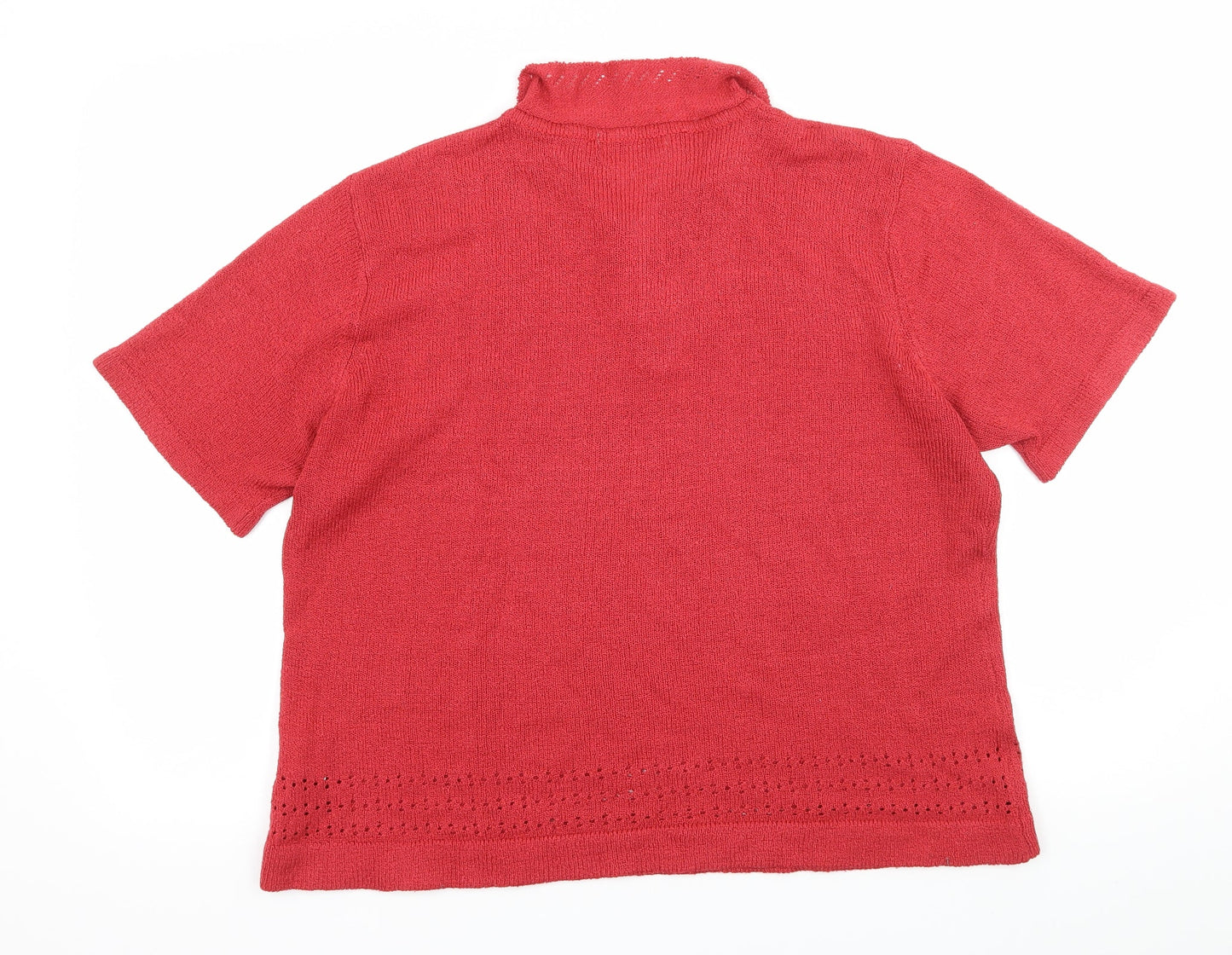 Classic Womens Red  Knit Basic T-Shirt Size 20