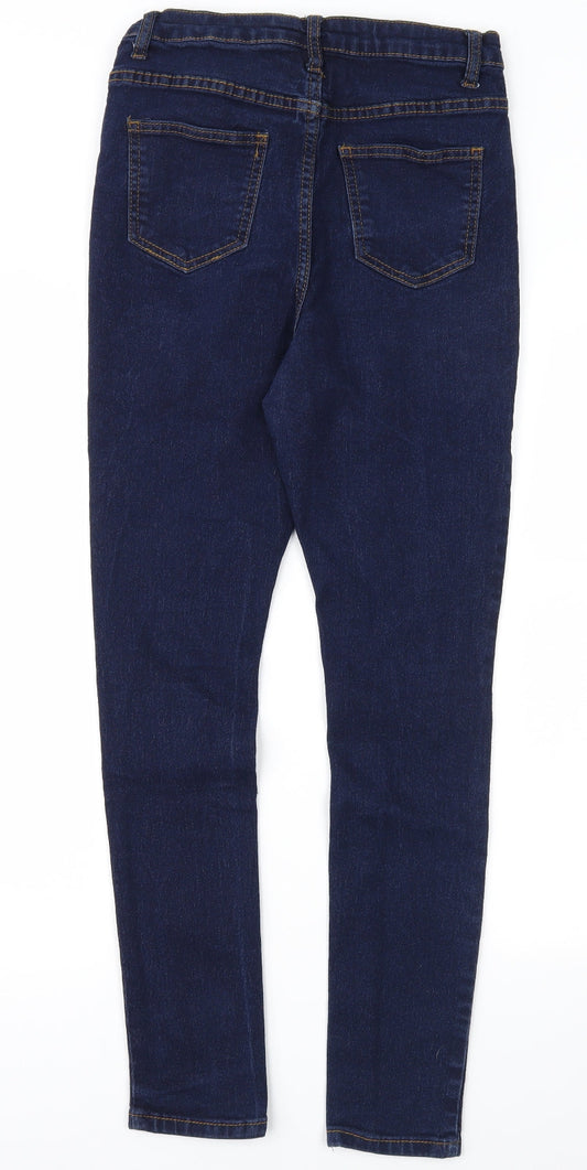 Boohoo Womens Blue  Denim Skinny Jeans Size 8 L28 in