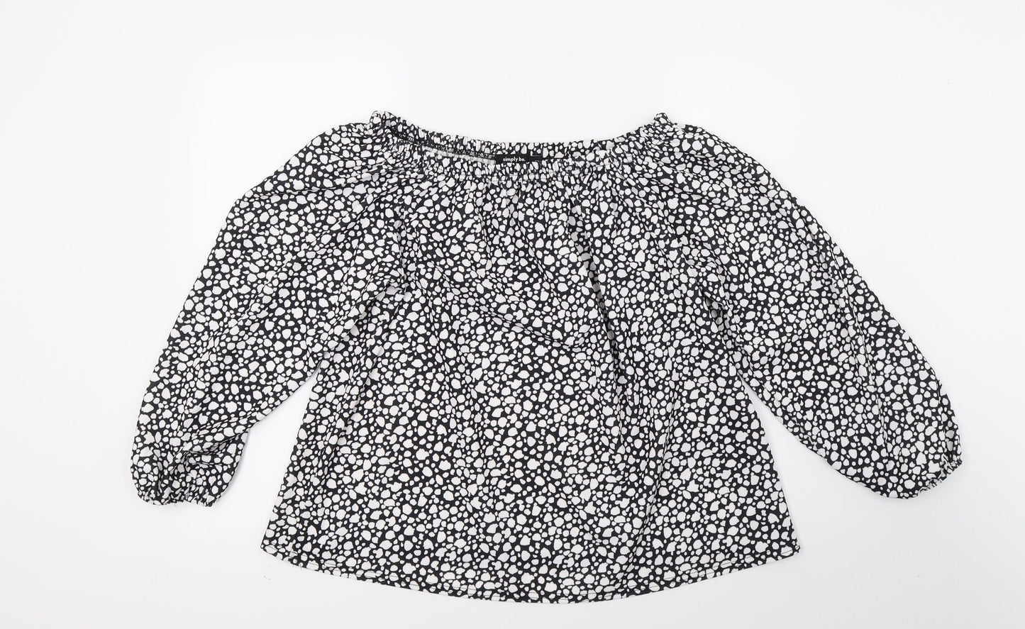 Simply Be Womens Black Animal Print  Basic Blouse Size 12