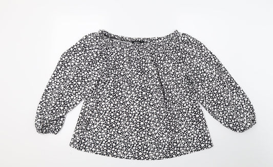 Simply Be Womens Black Animal Print  Basic Blouse Size 12