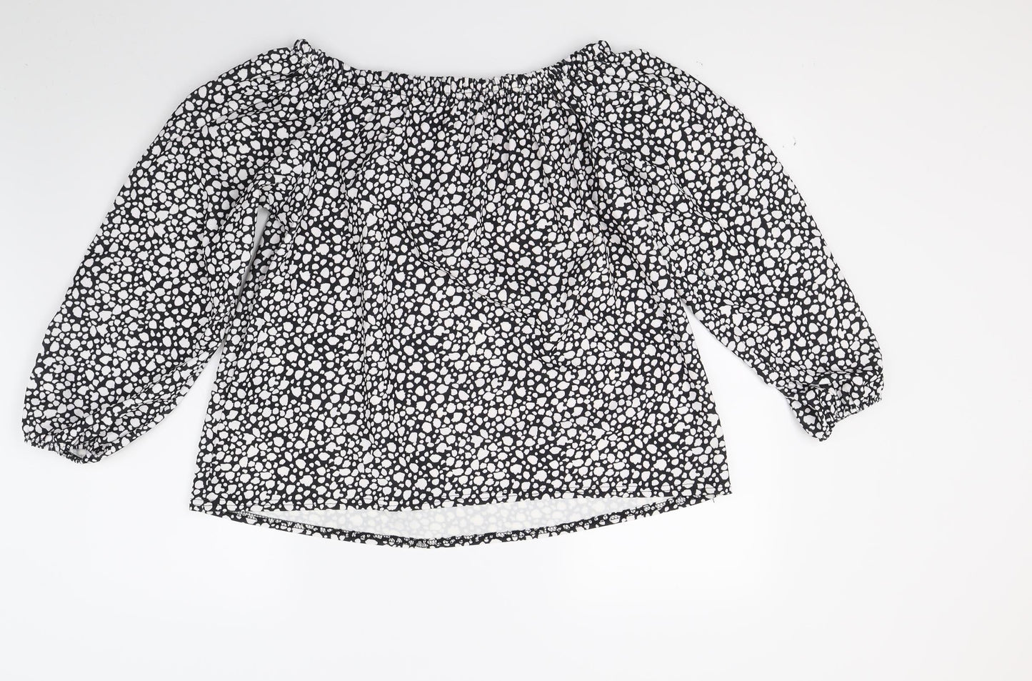 Simply Be Womens Black Animal Print  Basic Blouse Size 12
