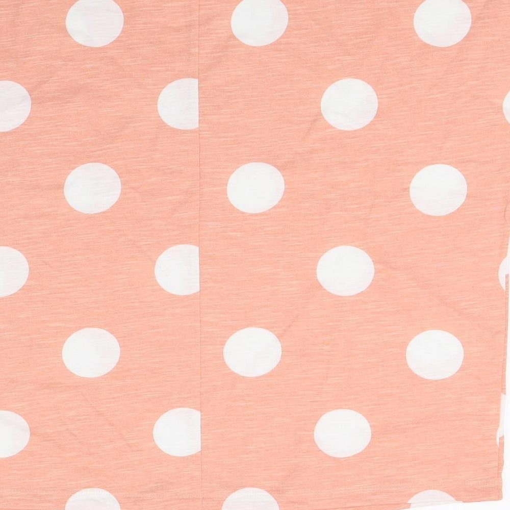 Capsule Womens Orange Polka Dot  Basic T-Shirt Size 10  - Drawstring Bottom