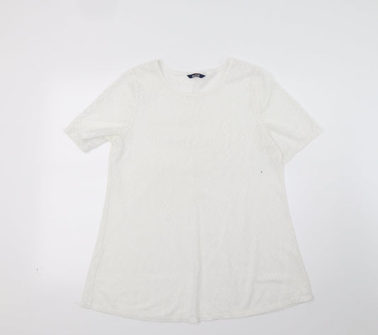 Ruifine Womens White   Tunic T-Shirt Size M