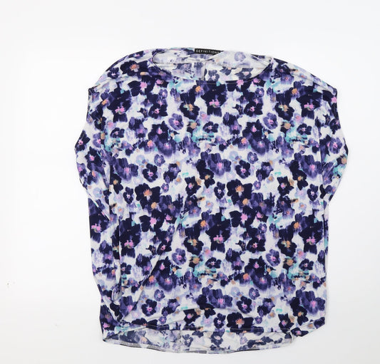 Definitions Womens Purple Floral  Basic Tank Size 10