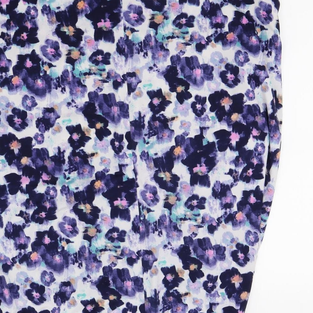 Definitions Womens Purple Floral  Basic Tank Size 10