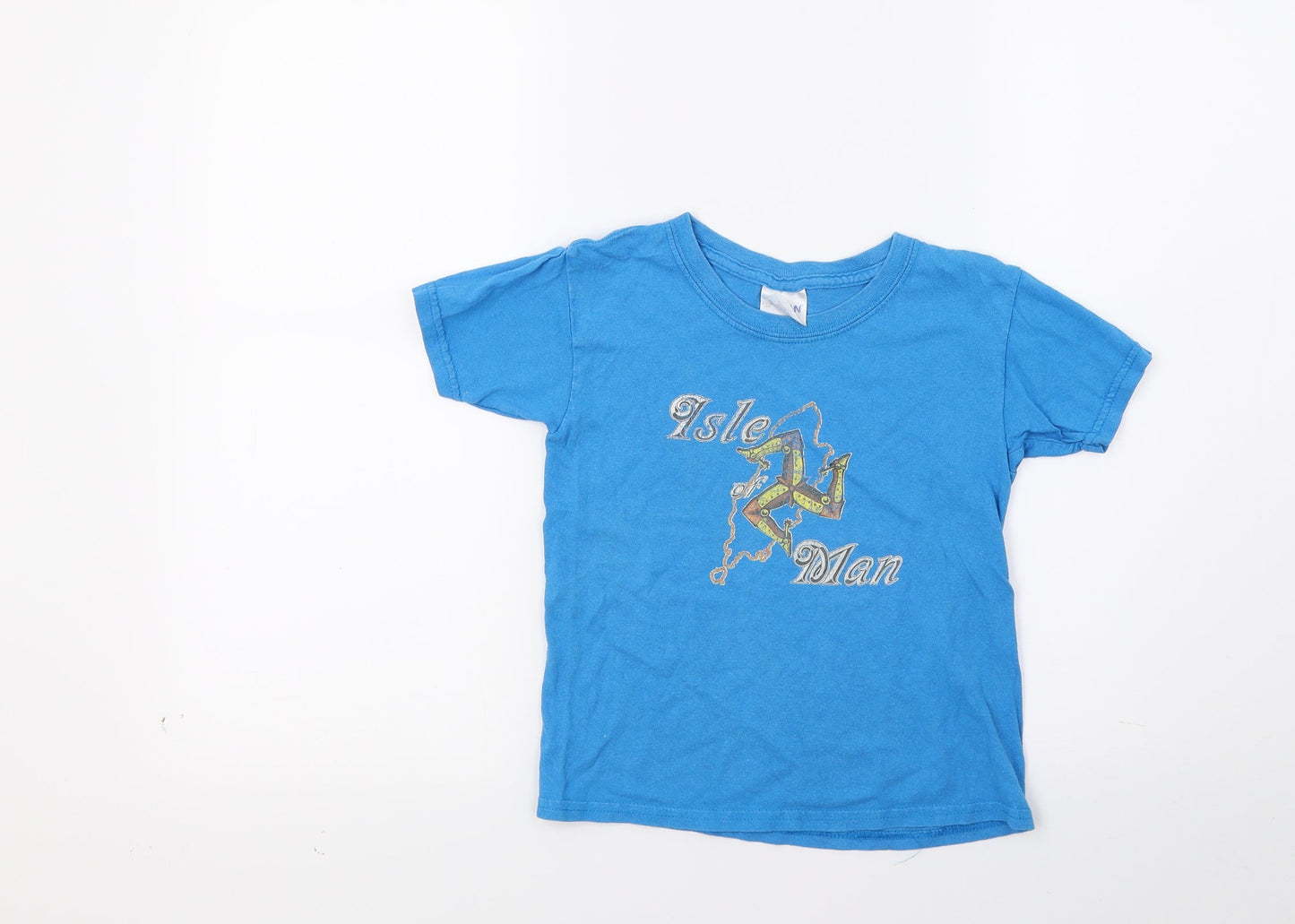 Gilden Boys Blue   Basic T-Shirt Size XS  - Isle of Man