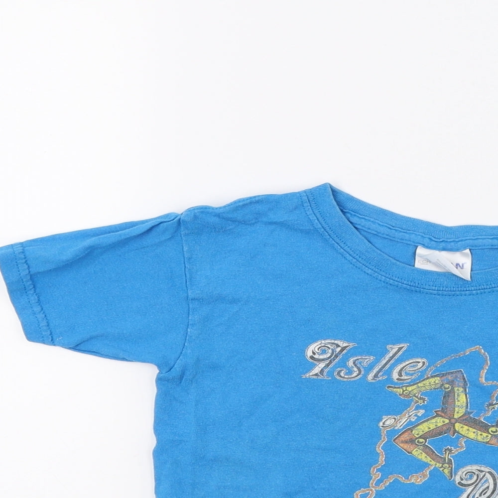 Gilden Boys Blue   Basic T-Shirt Size XS  - Isle of Man