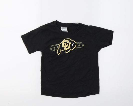 Threads Boys Black  Rayon Basic T-Shirt Size 3 Years
