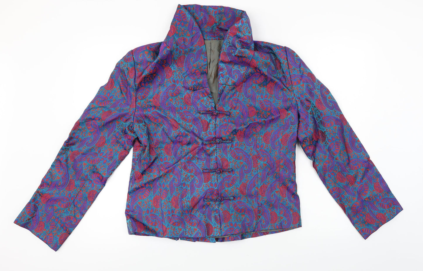 Preworn  Womens Purple Floral  Jacket Blazer