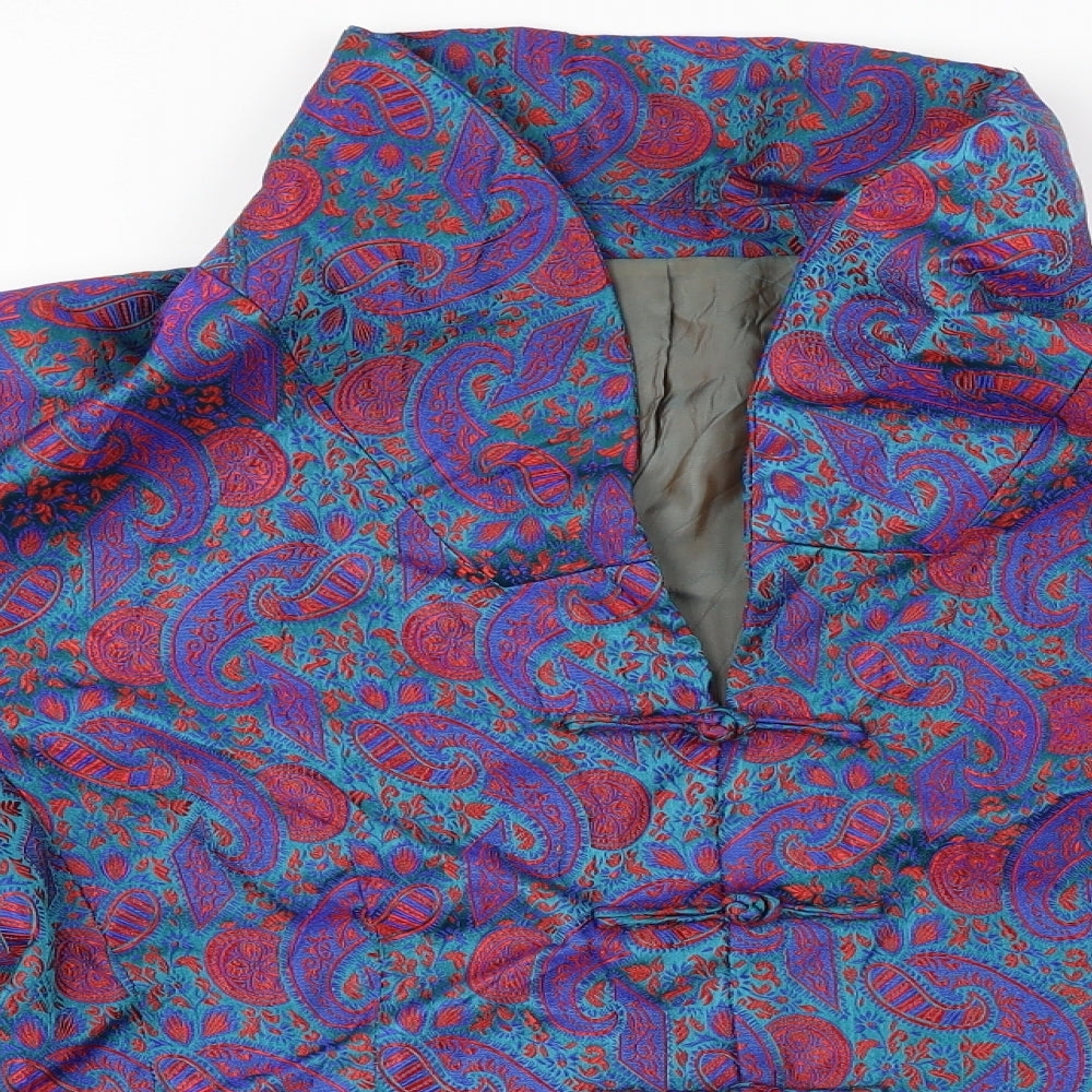 Preworn  Womens Purple Floral  Jacket Blazer