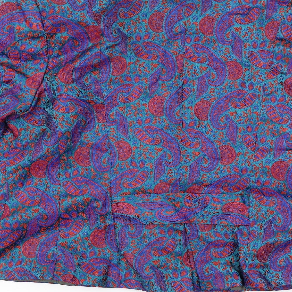 Preworn  Womens Purple Floral  Jacket Blazer