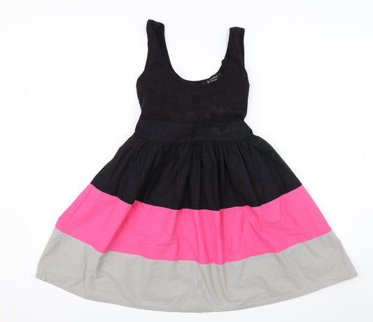 Amour Womens Black Striped  Shift  Size 10