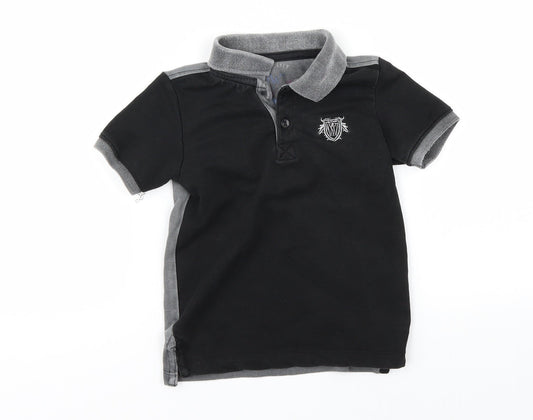 YLW Boys Black   Basic Polo Size 2 Years  - batman superhero