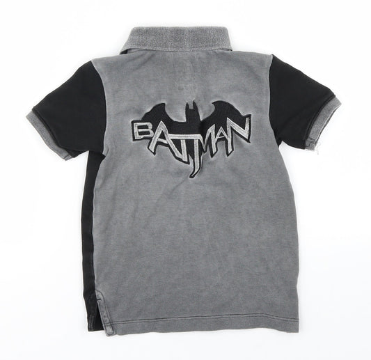 YLW Boys Black   Basic Polo Size 2 Years  - batman superhero