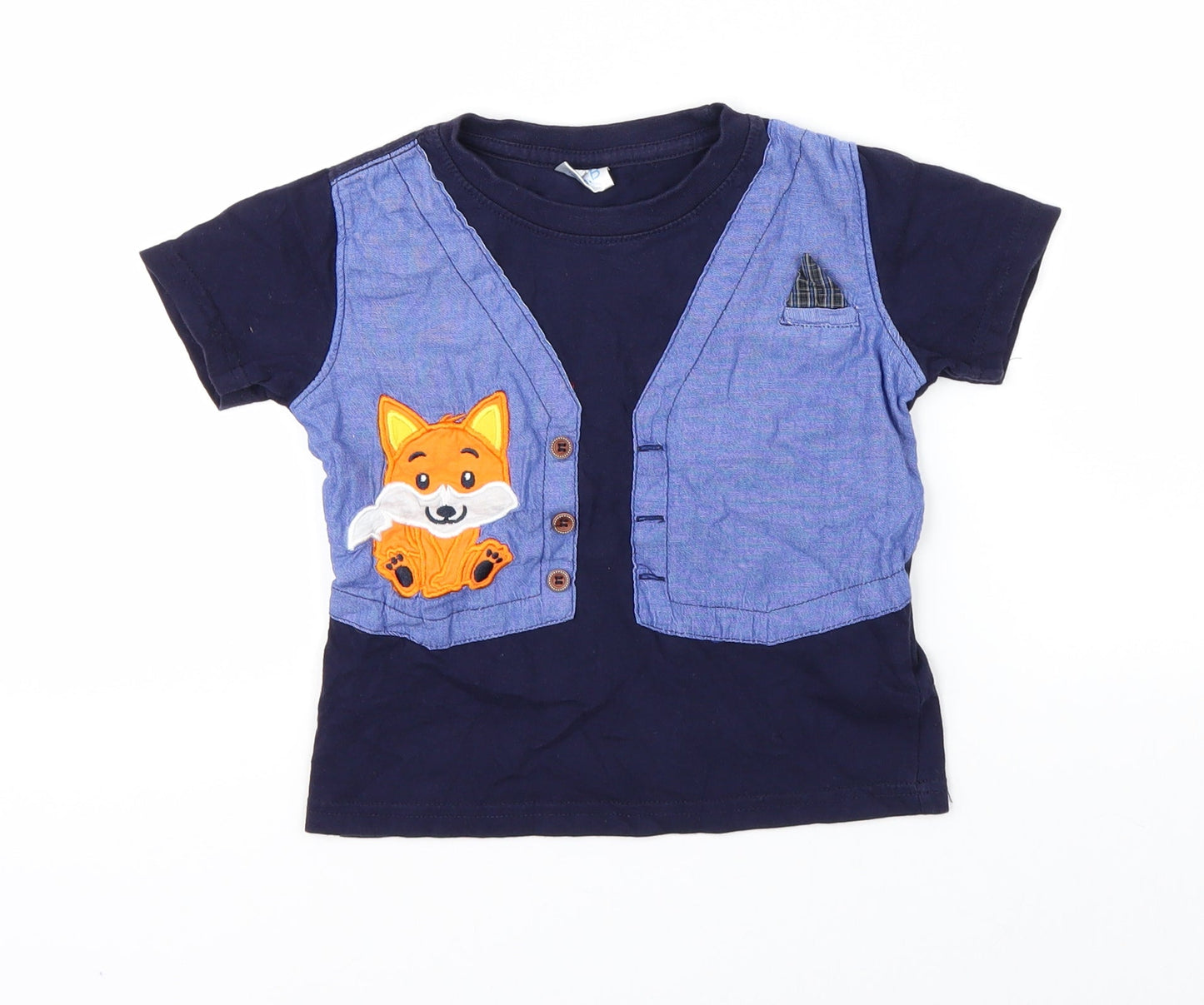 KSB Boys Blue   Basic T-Shirt Size 3-4 Years  - Fox