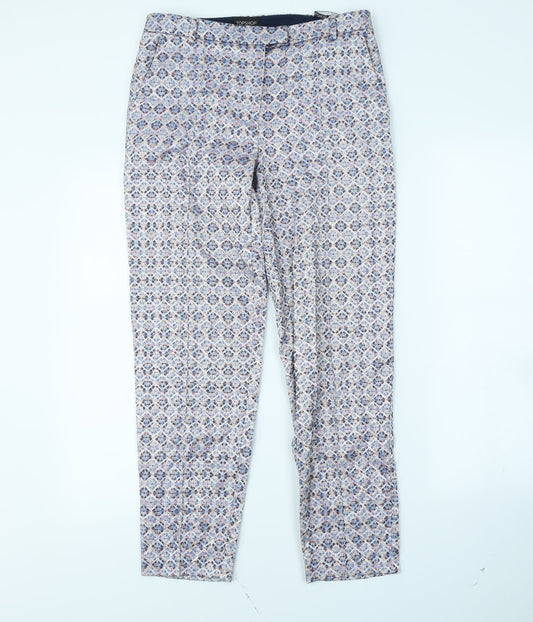 Topshop Womens Multicoloured Geometric  Trousers  Size 10 L30 in