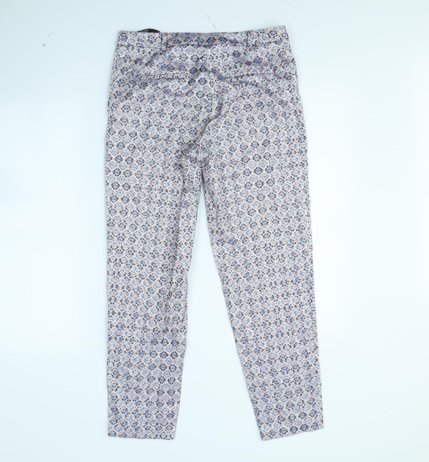 Topshop Womens Multicoloured Geometric  Trousers  Size 10 L30 in