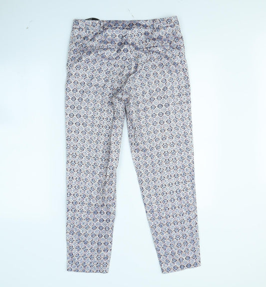Topshop Womens Multicoloured Geometric  Trousers  Size 10 L30 in