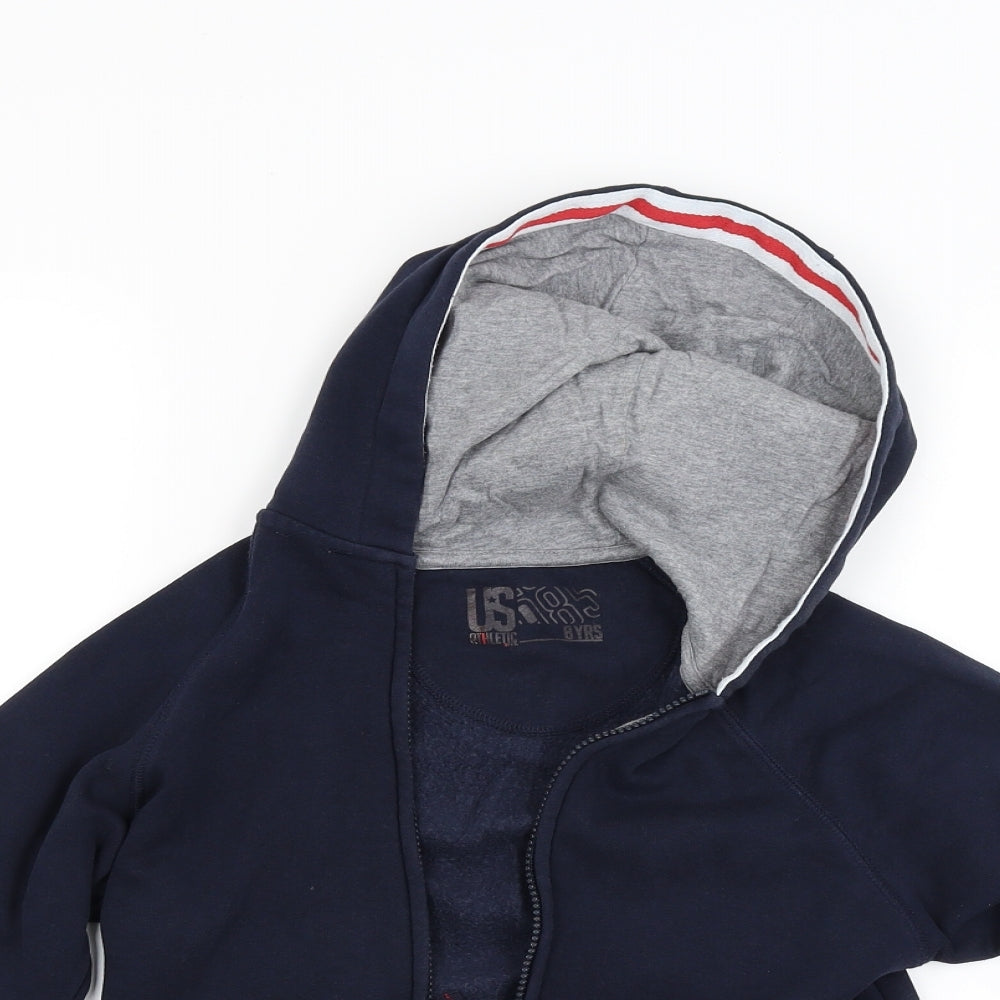 US Athletic Boys Blue   Full Zip Hoodie Size 8 Years