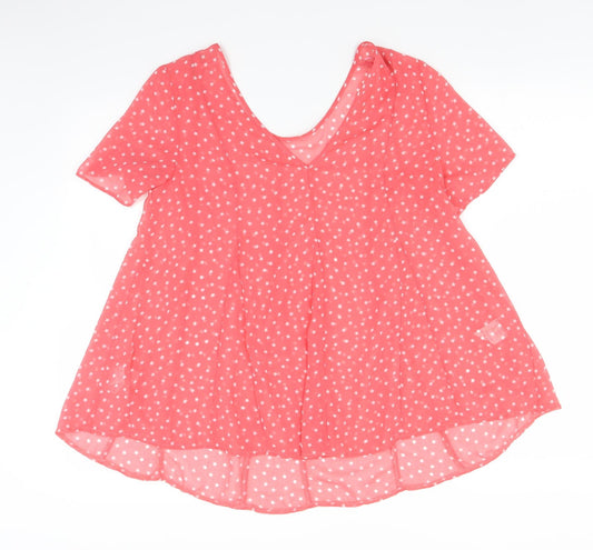 NEXT Womens Pink Polka Dot  Basic Blouse Size 10