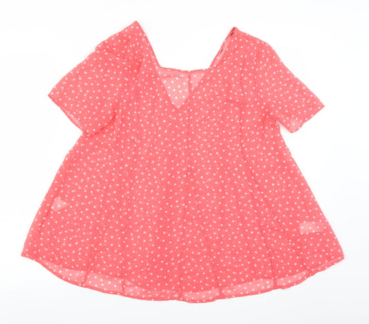 NEXT Womens Pink Polka Dot  Basic Blouse Size 10