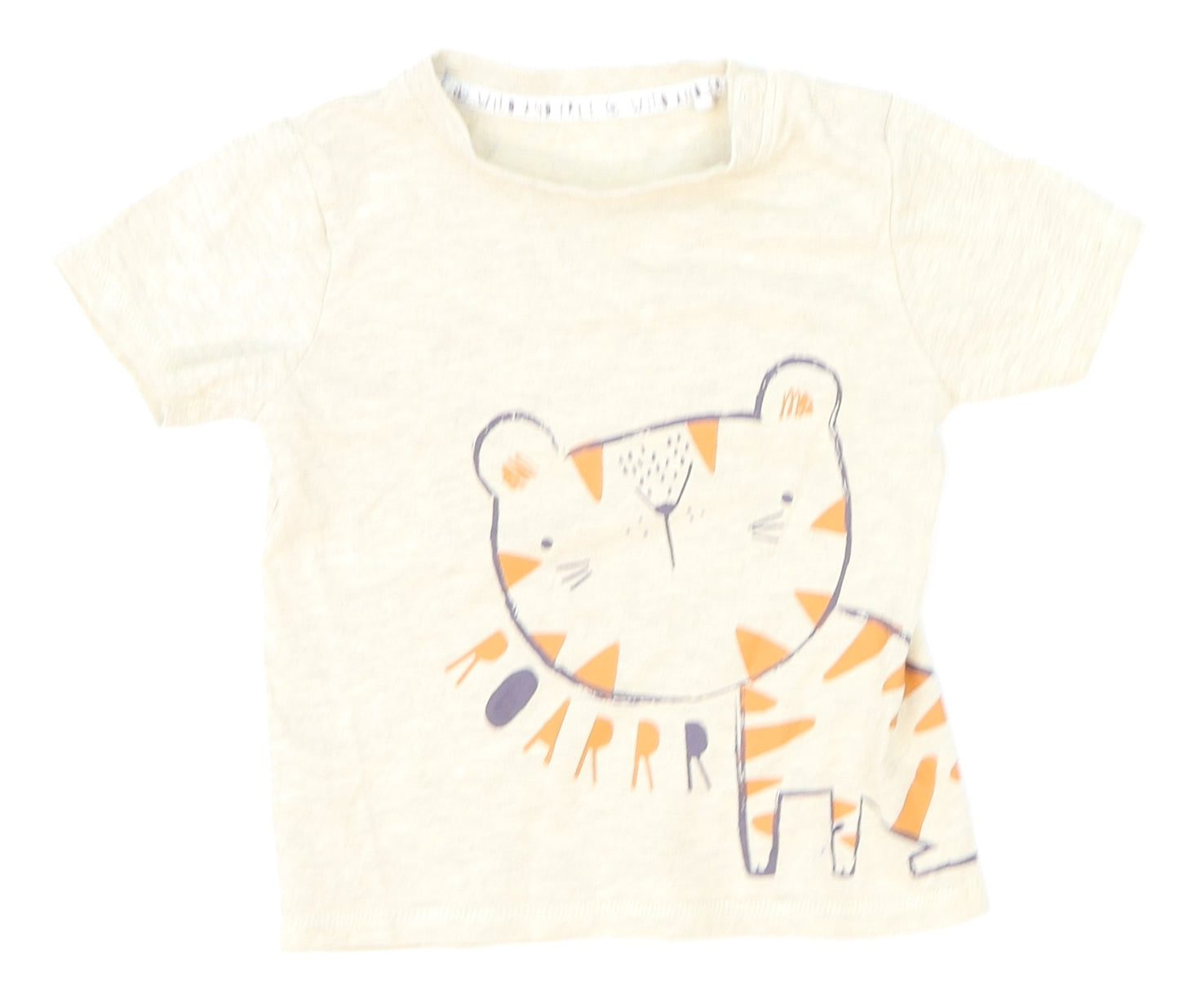 TU Baby Beige   Basic T-Shirt Size 18-24 Months  - tiger