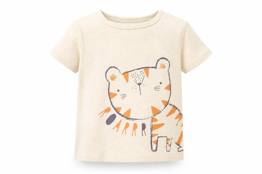 TU Baby Beige   Basic T-Shirt Size 18-24 Months  - tiger