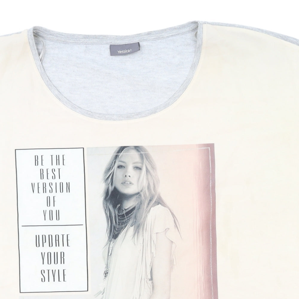 Yessica Womens Grey   Basic T-Shirt Size L