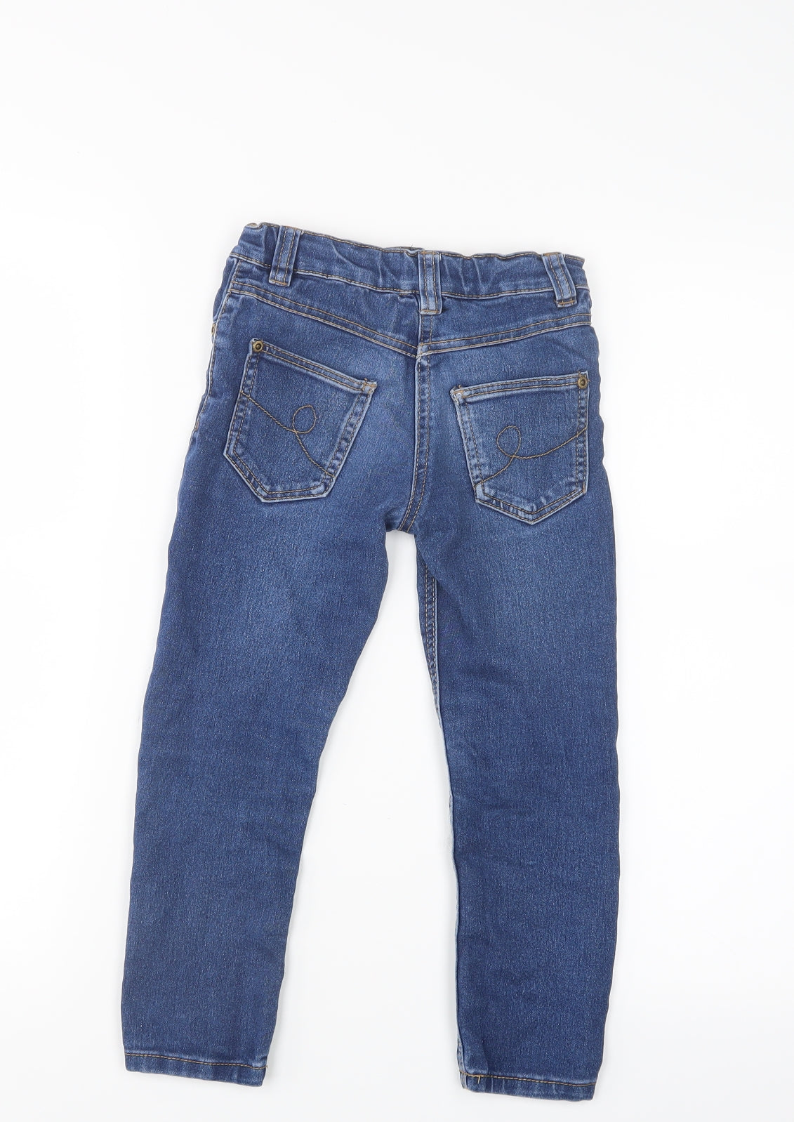 Denim & Co. Girls Blue  Denim Straight Jeans Size 5-6 Years - distressed