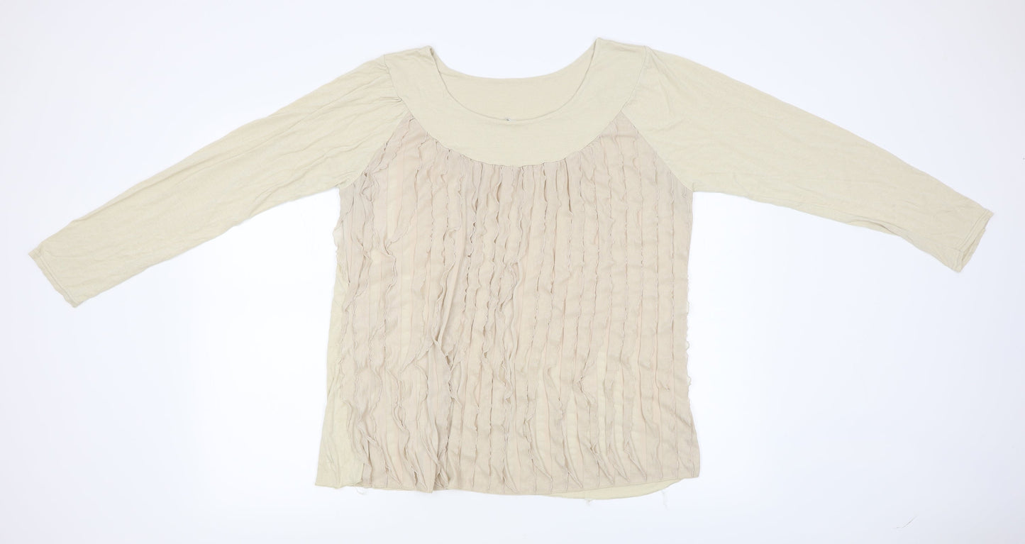 Preworn Womens Beige   Basic T-Shirt Size L